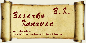 Biserko Kanović vizit kartica